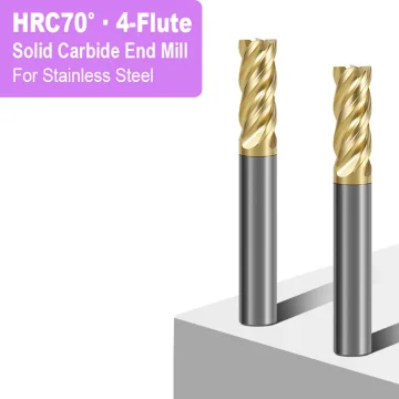 4 Flute HRC70 Solid Carbide Flat End Mill | Stainless Steel