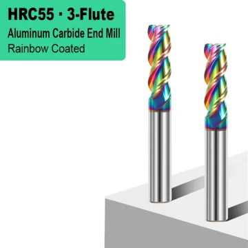 HRC55 3-Flute Rainbow Coated End Mill for Aluminum